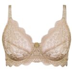 سوتین زنانه پانیذ مدل فنردار گیپوری کد 66337-new رنگ کرم