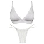 ست شورت و سوتین زنانه ماییلدا مدل گیپوری بدون فنر کد 4752 رنگ سفید