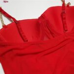 بادی زنانه ماییلدا مدل توری کد 4781-2026 رنگ قرمز