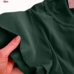 پیراهن زنانه کوزا مدل آستین چین دار کد 9230 رنگ سبز