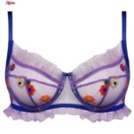 ست شورت و سوتین زنانه لیمون مدل فنردار گیپوری کد 4699-10502 رنگ بنفش