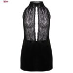 لباس خواب زنانه ماییلدا مدل گیپوری کد 4768-313 رنگ مشکی