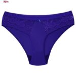 ست شورت و سوتین زنانه پانیذ مدل فنردار گیپوری کد 9008 رنگ آبی کاربنی