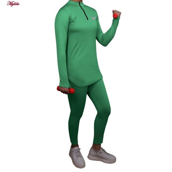 ست سویشرت و شلوار ورزشی زنانه مدل فینگردار کد 4739 -480P رنگ سبز سیدی