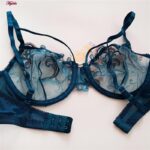 ست شورت و سوتین زنانه جینا مدل فنردار هارنس گل برجسته کد 4718-1060 رنگ کله غازی