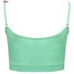 ست نیم تنه و شلوارک ورزشی زنانه ماییلدا مدل پددار بدون فنر کد 4580 رنگ سبز روشن