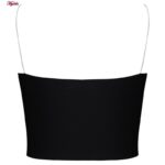 نیم تنه ورزشی زنانه ماییلدا مدل بدون فنر پددار بغل خط دار کد 4748 رنگ مشکی