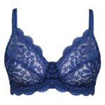 سوتین زنانه پانیذ مدل فنردار گیپوری کد 66337-new رنگ سرمه ای