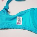 ست شورت و سوتین زنانه پانیذ مدل فنردار گیپوری کد 9008 رنگ آبی فیروزه ای