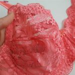 سوتین زنانه پانیذ مدل فنردار گیپوری کد 66337-new رنگ گلبهی