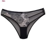 ست شورت و سوتین زنانه برتا مدل فنردار گیپوری کد 4740-1061 رنگ مشکی