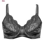 سوتین زنانه پانیذ مدل فنردار گیپوری کد 66366 رنگ طوسی