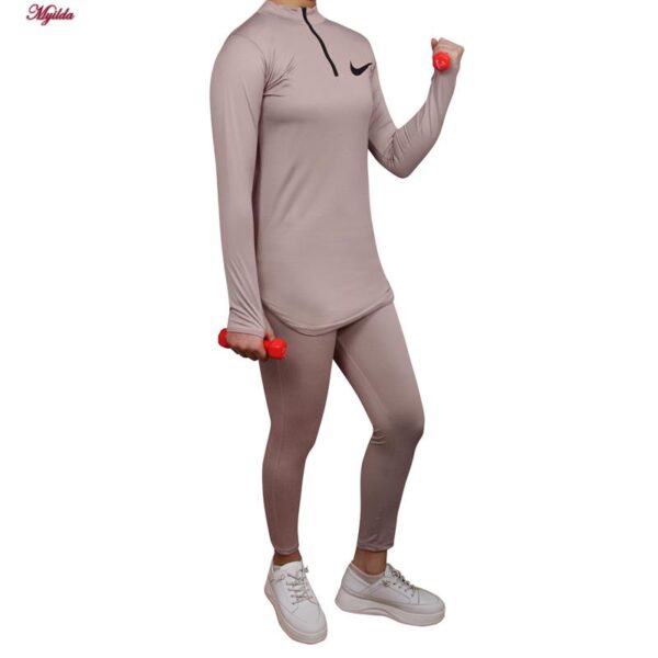 ست سویشرت و شلوار ورزشی زنانه مدل فینگردار کد 4739 -480P رنگ کالباسی