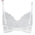 سوتین زنانه لین مدل فنردار گیپوری کد 4680-614 رنگ سفید