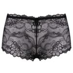 شورت زنانه ماییلدا مدل گیپوری نیم پا کد 4688-5 رنگ مشکی