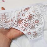 ست شورت و سوتین زنانه پانیذ مدل گیپوری فنردار کد 9036-4