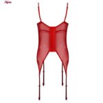 لباس خواب زنانه ماییلدا مدل فنردار کد 4758-8017 رنگ قرمز به همراه شورت و جوراب