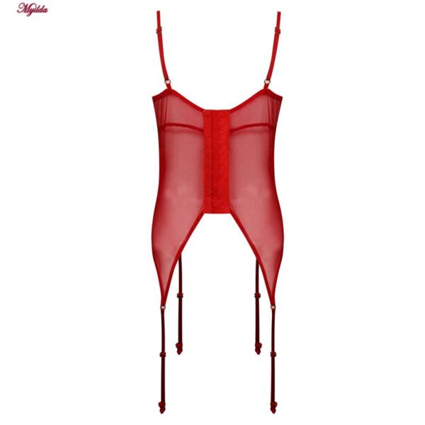 لباس خواب زنانه ماییلدا مدل فنردار کد 4758-8017 رنگ قرمز به همراه شورت و جوراب