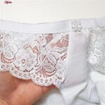 ست شورت و سوتین زنانه پانیذ مدل فنردار گیپوری کد 9008 رنگ سفید