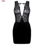 لباس خواب زنانه ماییلدا مدل گیپوری زیپ دار فانتزی کد 4765-318 رنگ مشکی