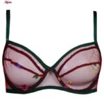 ست شورت و سوتین زنانه لیمون مدل فنردار گیپوری کد 4699-10502 رنگ زرشکی