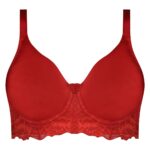 سوتین زنانه پانیذ مدل ساتن فنردار کد 22206 رنگ قرمز