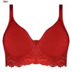 سوتین زنانه پانیذ مدل ساتن فنردار کد 22206 رنگ قرمز