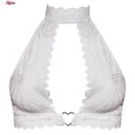 ست شورت و نیم تنه زنانه فیتن فرخ زادی مدل گیپوری قلبی کد 4764-456 رنگ سفید