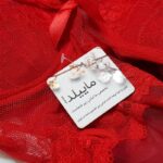 لباس خواب زنانه ماییلدا مدل گیپور گلدار کد 3685-820 رنگ قرمز
