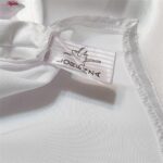 لباس خواب زنانه لورنزا مدل ساتن بند گلدار بغل نردبانی کد 4715-2004 رنگ سفید به همراه کش مو