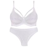 ست شورت و سوتین زنانه کارنا رز مدل فنردار هارنس کد 4862-2023 رنگ سفید