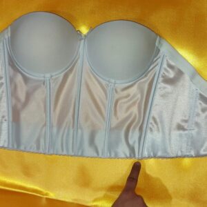 دکلته زنانه بلند سفید کد R-316