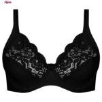 ست شورت و سوتین زنانه پانیذ مدل فنردار کد 9008 رنگ مشکی