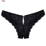 ست شورت و نیم تنه زنانه فیتن فرخ زادی مدل گیپوری قلبی 4764-456 رنگ مشکی