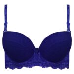 سوتین زنانه پانیذ مدل فنردار پوش آپ کد 4851 رنگ آبی کاربنی