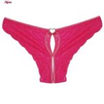 ست شورت و نیم تنه زنانه فیتن فرخ زادی مدل گیپوری قلبی 4764-456 رنگ صورتی