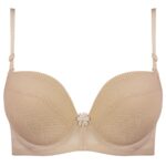 سوتین زنانه لنا مدل فنردار کاپ اسفنجی کد 4852 رنگ کرم