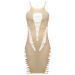 لباس خواب زنانه ماییلدا مدل نگین دار فانتزی کد 4860-7163 رنگ کرم