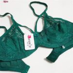 ست شورت و سوتین زنانه کارنا رز مدل فنردار هارنس کد 4862-2023 رنگ سبز کله غازی