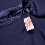 لباس خواب زنانه لورنزا مدل ساتن بند گلدار بغل نردبانی کد 4715-2041 رنک سرمه ای به همراه کش مو