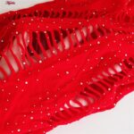 لباس خواب زنانه ماییلدا مدل نگین دار فانتزی کد 4860-7163 رنگ قرمز