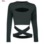 نیم تنه زنانه ماییلدا مدل بند ضربدری کد 4723-491P رنگ کله غازی