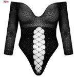 لباس خواب زنانه ماییلدا مدل نگین دار کد 4860-7178 رنگ مشکی