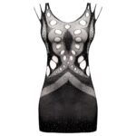 لباس خواب زنانه ماییلدا مدل نگین دار کد 4860-7093 رنگ مشکی