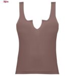 کراپ‌تاپ زنانه ماییلدا مدل کبریتی پددار کد 4789 رنگ قهوه ای