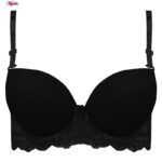 سوتین زنانه پانیذ مدل فنردار پوش آپ کد 4851 رنگ مشکی