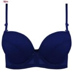 سوتین زنانه لنا ژنکن مدل فنردار کاپ اسفنجی کد 4852 رنگ سرمه ای