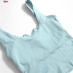 کراپ‌تاپ زنانه ماییلدا مدل کبریتی پددار کد 4789 رنگ آبی روشن