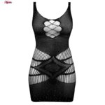 لباس خواب زنانه ماییلدا مدل نگین دار کد 4860-7166 رنگ مشکی