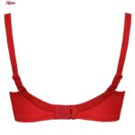 ست شورت و سوتین زنانه پانیذ مدل ساتن وسط توری بدون فنر کد 4648 رنگ قرمز